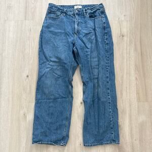 Abercrombie & Fitch The Loose High Rise Jeans Medium Wash Denim Size 31 Short